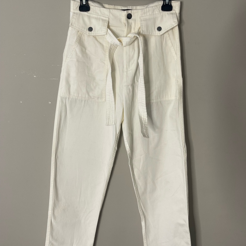 Cream Banana Republic Utility Tie Waist Pant